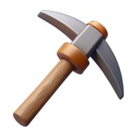 captivating retro Hyper-specific, concept art style, professional render of an isolated cutout, dwarf's mining pickaxe with a worn handle with Transparent Background authentic png