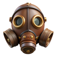 elegante inigualável steampunk gás mascarar com latão filtros e couro correias com transparente fundo png