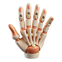 breathtaking notable Ultra-detailed, photorealistic professional render of a single biomechanical finger with articulated joints with Transparent Background png