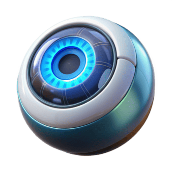 distinto classico iperspecifico, fotorealistico rendere di un' biomeccanico contatto lente con hud Schermo, isolato ritagliare con trasparente sfondo croccante png