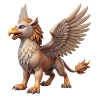 dramatic alluring A majestic griffin, wings spread, talons extended with Transparent Background sharp png
