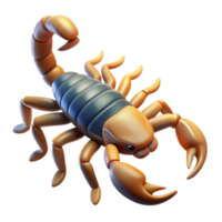 captivating quintessential Concept art style hyper-specific isolated cutout professional render of a single scorpion with Transparent Background png
