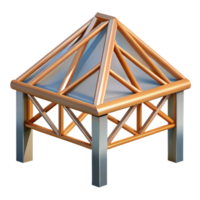 dramatic modern Truss roof structural element, with Transparent Background authentic png