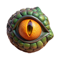 captivating sought-after A single, detailed dragon eye, reptilian and menacing with Transparent Background png