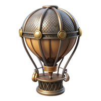 coveted nordic Steampunk hot air balloon miniature with intricate basket and burner with Transparent Background gallery standard png