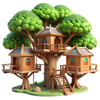 extraordinary traditional Treehouse Village Interconnected Wooden high resolution png