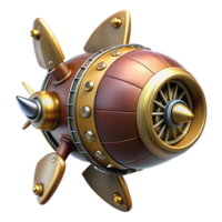 acclaimed contemporary A steampunk airship propeller, highly detailed with Transparent Background ultra HD png
