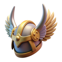 captivating harmonious artistic A winged helmet, adorned with feathers and horns with Transparent Background flawless png