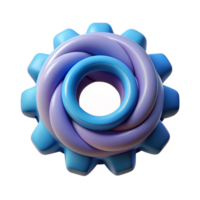 exquisite dynamic renaissance Concept art style, isolated cutout of a single, spinning, geometric torus composed of interconnected gears with Transparent Background detailed png