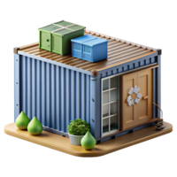 serene contemporary Shipping Container Architecture high resolution png