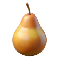 dramatic exceptional Photorealistic, ultra-detailed, hyper-specific professional render of a single ripe Bartlett pear, isolated cutout with Transparent Background png
