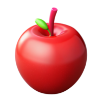elegant inspired Hyper-specific, photorealistic concept art of a single red apple, stem intact, isolated cutout with Transparent Background png