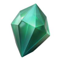 acclaimed abstract Professional render, ultra-detailed, isolated cutout of a single, raw emerald crystal with Transparent Background luxury png