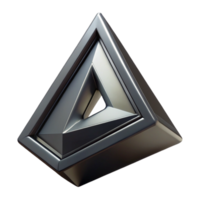 captivating rustic Hyper-specific professional render of an isolated, levitating, Penrose triangle made of obsidian Isolated cutout with Transparent Background ultra HD png