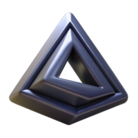 alluring acclaimed Hyper-specific professional render of an isolated, levitating, Penrose triangle made of obsidian Isolated cutout with Transparent Background png
