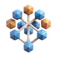 acclaimed rustic A stylized, minimalist tree made of interconnected geometric shapes with Transparent Background professional png