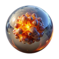 exceptional industrial Photorealistic, ultra-detailed isolated cutout of a single, exploding supernova contained within a glass sphere with Transparent Background elite png