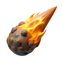 breathtaking tropical Photorealistic, ultra-detailed, isolated cutout of a single, burning comet, hyper-specific tail details with Transparent Background impeccable png