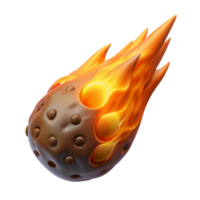 breathtaking mysterious mid-century Photorealistic, ultra-detailed, isolated cutout of a single, burning comet, hyper-specific tail details with Transparent Background gallery standard png