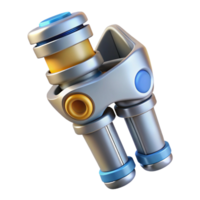 calm alluring Isolated cutout, concept art style, hyper-specific illustration of a biomechanical knee joint with hydraulic pistons with Transparent Background 4K png