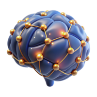 encantador se destacarem uma estilizado cérebro com brilhando neural conexões com transparente fundo png