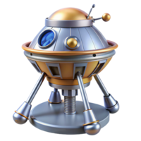 dynamic serene Ultra-detailed, isolated cutout of a single, robotic space probe, hyper-specific mechanical details, concept art style with Transparent Background museum quality png