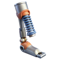 dramatic nordic Professional render, ultra-detailed, photorealistic biomechanical leg with integrated spring system with Transparent Background gallery standard png