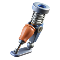 distinctive baroque Professional render, ultra-detailed, photorealistic biomechanical leg with integrated spring system with Transparent Background high quality png