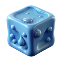 captivating notable Photorealistic, ultra-detailed isolated cutout of a single, melting ice cube with trapped air bubbles with Transparent Background png