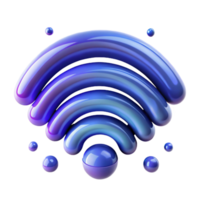 captivating signature A stylized, abstract WiFi symbol made of swirling particles with Transparent Background png