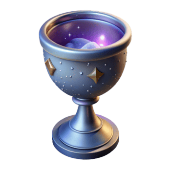 unverwechselbar künstlerisch hyperspezifisch, isoliert ausgeschnitten von ein himmlisch Kelch überfüllt mit Sternenstaub, Konzept Kunst Stil, Fachmann machen mit transparent Hintergrund Original png