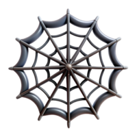 dazzling intense gothic Photorealistic, hyper-specific, isolated cutout of a single, dew-covered spider web with Transparent Background high quality png