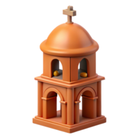 captivating retro Romanesque church bell tower with Transparent Background top-tier png