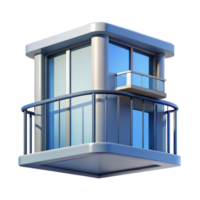 breathtaking bohemian Modernist apartment building balcony railing with Transparent Background studio quality png