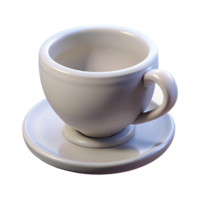 dazzling baroque Concept art style, isolated cutout of a single, pristine white ceramic teacup with Transparent Background high quality png