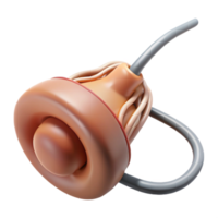 breathtaking bold organic Photorealistic, ultra-detailed render of a single biomechanical nerve ending with integrated signal amplifier, isolated cutout with Transparent Background genuine png