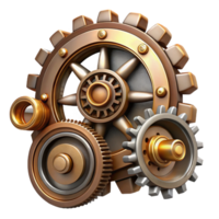 captivating timeless Steampunk gear set with various sizes and intricate details with Transparent Background png