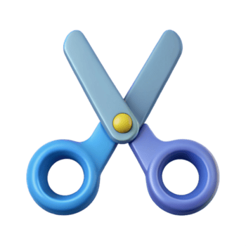 memorável contemporâneo pictograma do tesoura. simétrico projeto, plano cor, fresco arestas escalável Projeto. Prêmio png