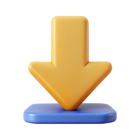 romantic sumptuous Pictogram of a download arrow. Symmetrical, geometric, flat color Scalable Design. genuine png