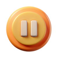 inspired impressionist Pictogram of a pause button. Flat color, crisp edges, single-weight stroke Scalable Design. studio quality png