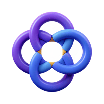 inspirado futurista simétrico logo con interconectado círculos mínimo, plano color, escalable diseño escalable diseño. exclusivo png