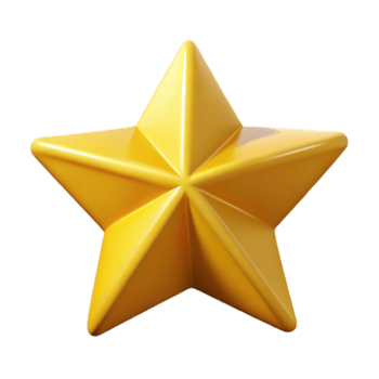 distinto clássico estilizado Estrela com limpar \ limpo linhas e plano amarelo cor. fresco arestas, escalável Projeto. Alto resolução png