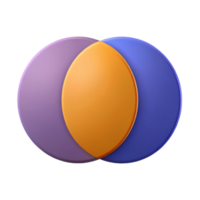 notable futuristic Two overlapping circles forming a Venn diagram. Geometric, flat color, scalable design Scalable Design. fine detail png
