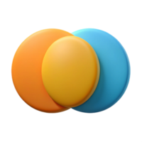 dramatic immaculate Two overlapping circles forming a Venn diagram. Geometric, flat color, scalable design Scalable Design. flawless png