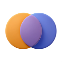 calm extraordinary Two overlapping circles forming a Venn diagram. Geometric, flat color, scalable design Scalable Design. genuine png