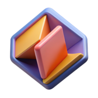 coveted organic Abstract geometric shape resembling a book. Flat color, clean lines, scalable Design. detailed png