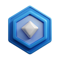 alluring organic Hexagon badge with a diamond, crisp edges, symmetrical, minimal Scalable Design. refined png