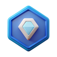 breathtaking passionate contemporary Hexagon badge with a diamond, crisp edges, symmetrical, minimal Scalable Design. crisp png