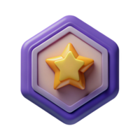 melancholic vibrant Pentagon badge with a star, symmetrical, flat color, scalable Design. artisan png
