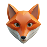 majestic passionate urban Minimal geometric fox face. Clean lines, flat color, crisp edges Scalable Design. premium png